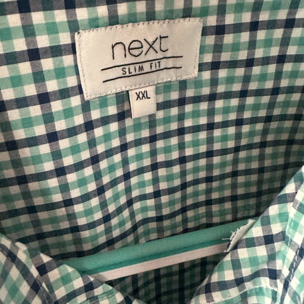 Green, White & Blue XXL Check Next Shirt  100% Cotton - Picture 10 of 10